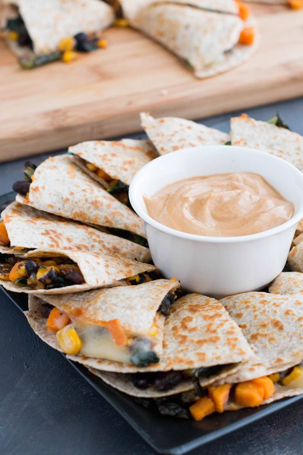 Kale, Sweet Potato and Black Bean Quesadillas | Healthy Black Bean Quesadillas