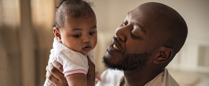 New father with infant
