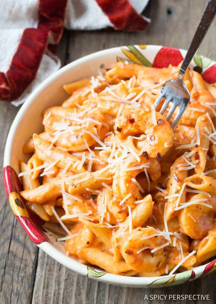 Instant Pot Shrimp Pasta with Vodka Sauce
