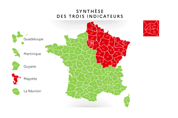フランスロックダウン解除マップ
