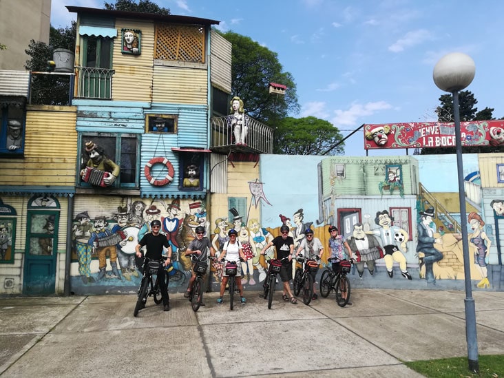 parada del paseo en bici en La Boca