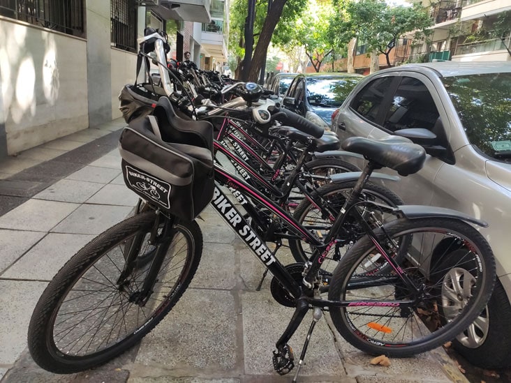 Bikes ready for Bike Tour in Buenos Aires