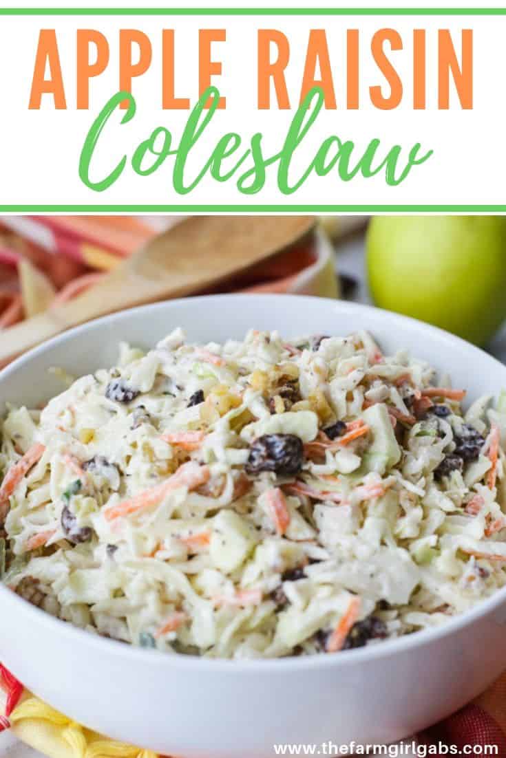 Homemade Apple Raisin Coleslaw The Farm Girl Gabs It's made with a simple lemon dressing and features toasted sunflower and pumpkin seeds. homemade apple raisin coleslaw the