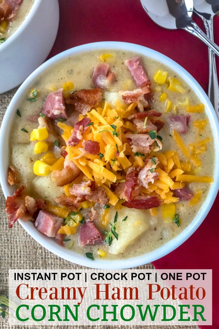 Instant Pot Ham Potato And Corn Chowder With Peanut Butter On Top