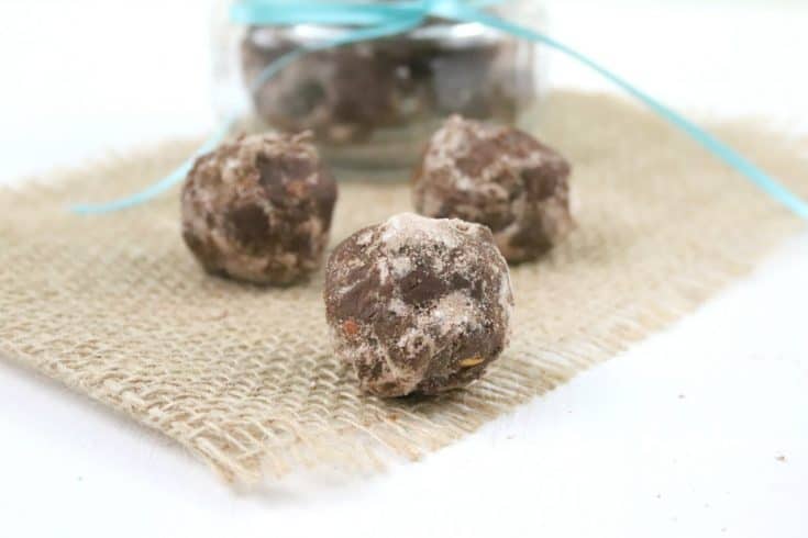 No Bake Peanut Butter and Chocolate Brownie Bites
