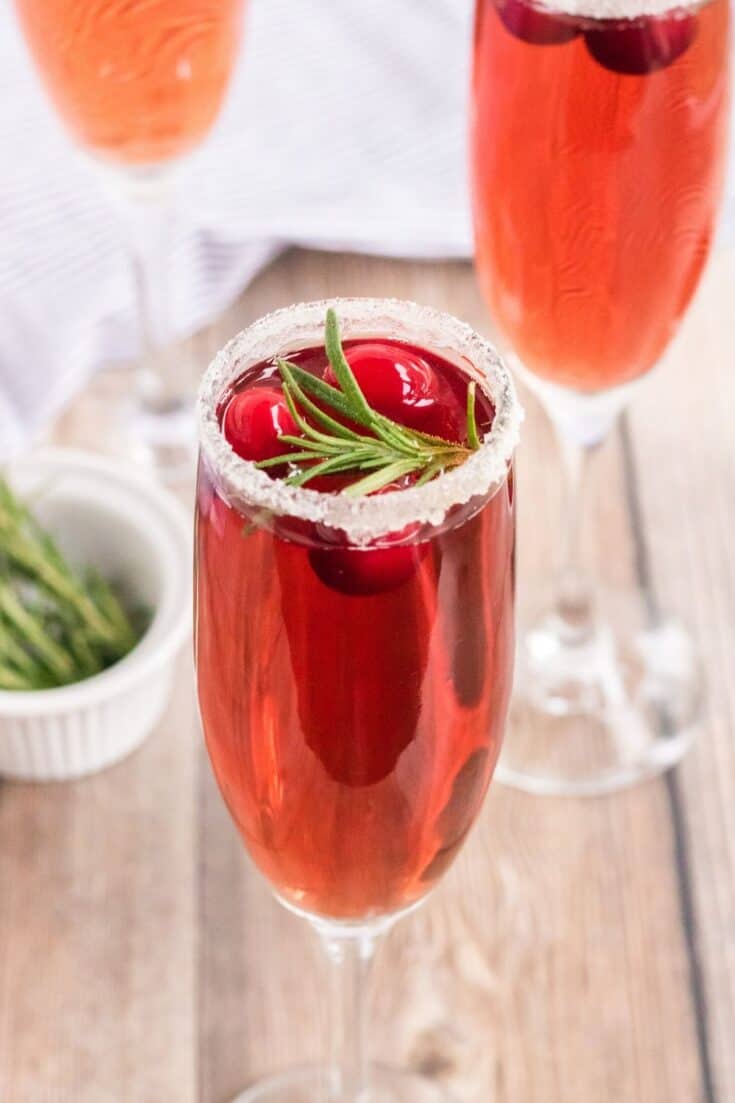 Toast the holiday season with this refreshing Cranberry Mimosa. This seasonal drink is perfect to serve at Thanksgiving, Christmas or to ring in the New Year.