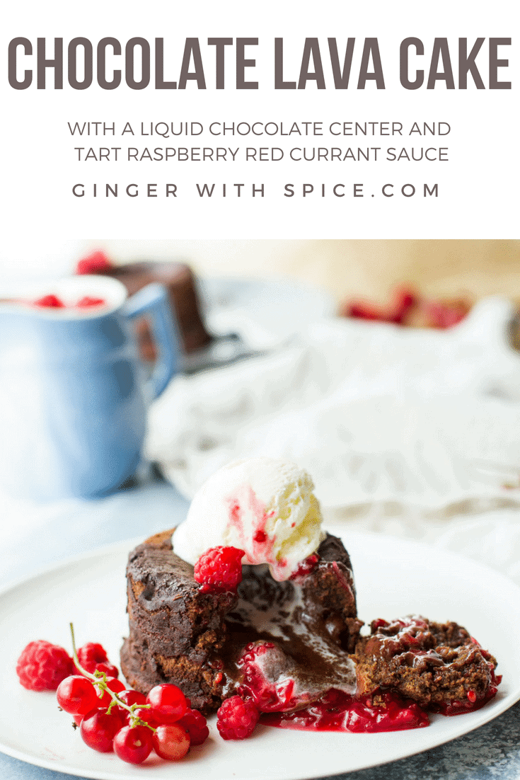 Chocolate Lava Cake With A Raspberry Red Currant Sauce Ginger