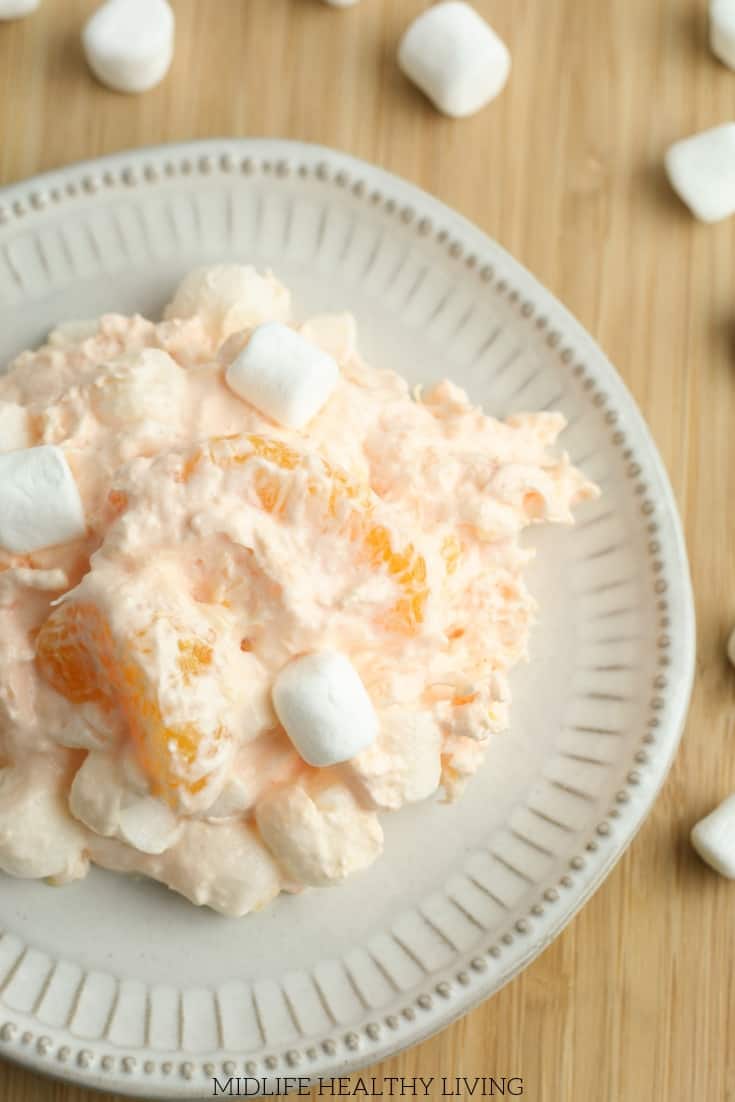 Orange fluff dessert is a quick and tasty recipe that the whole family will love. A healthy dessert choice that is low in Weight Watchers points and tastes great!