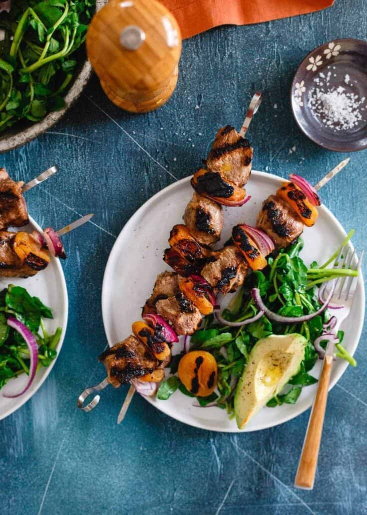 Smoky Grilled Apricot Lamb Kebabs