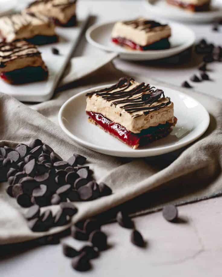 Peanut Butter and Jelly Frozen Yogurt Bars
