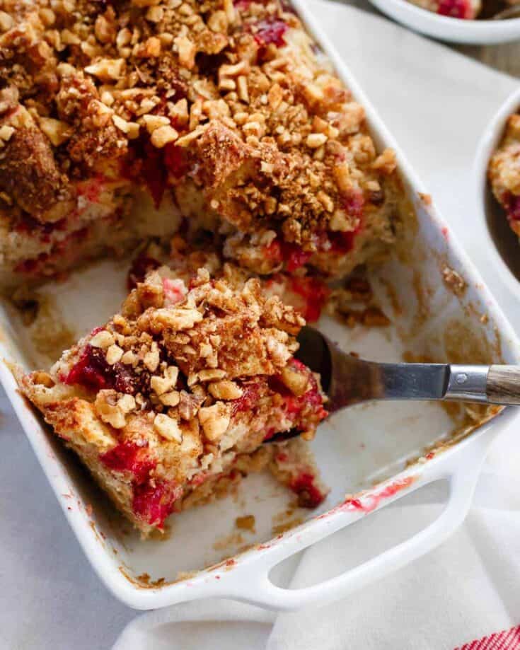 Cranberry Mascarpone English Muffin Casserole