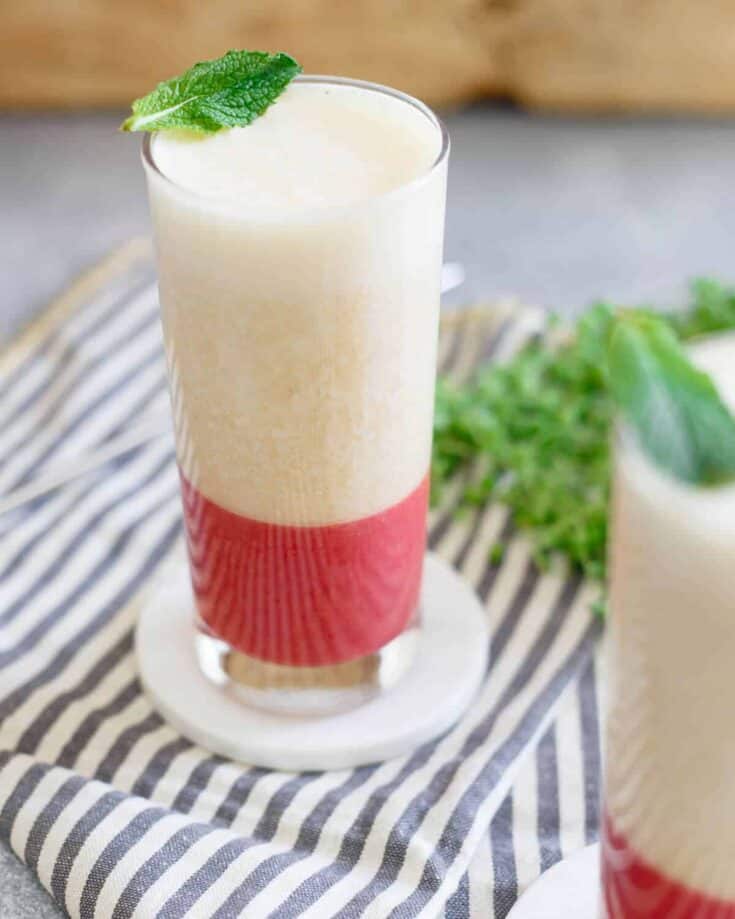 Layered Strawberry Ginger Peach Smoothie