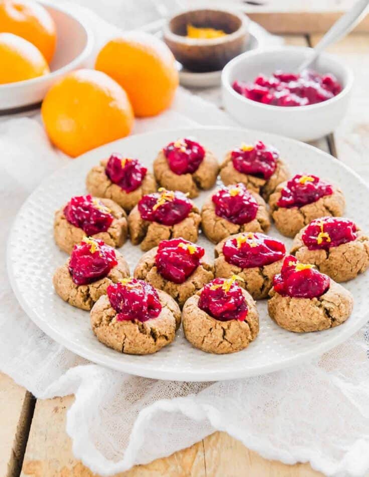 Almond Pulp Cookies (Cranberry Orange Thumbprints)