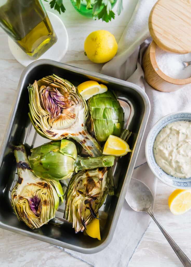 simple grilled artichokes
