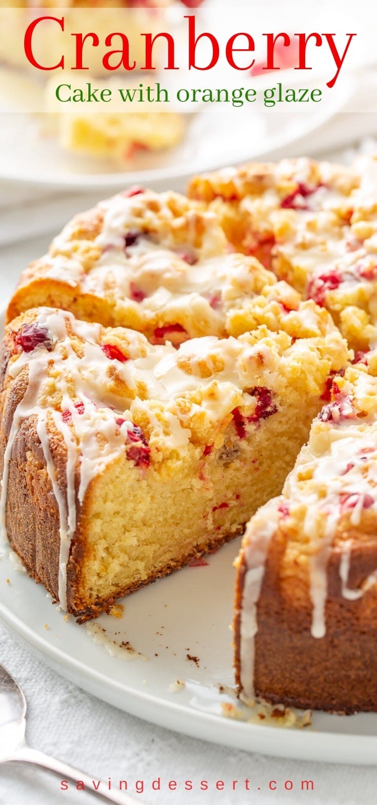 Cranberry Cake with Orange Glaze Saving Room for Dessert