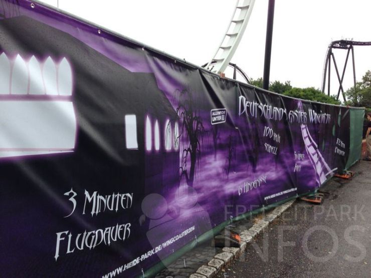 Foto: Freizeitparkinfos.de, Plakat Wing Coaster für 2014