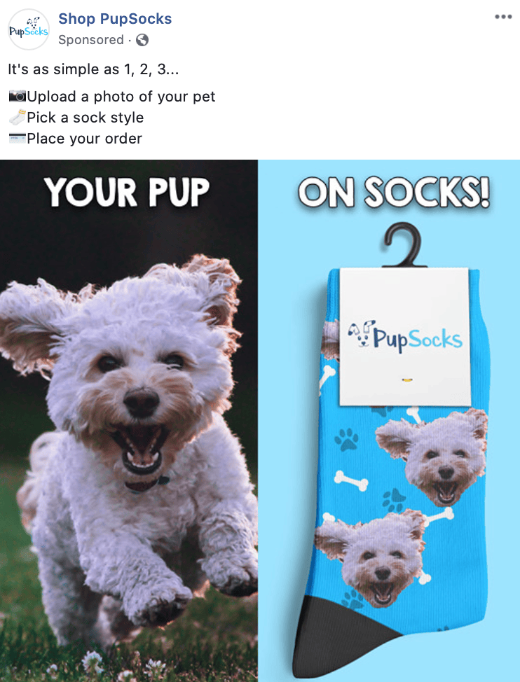 PupSocks Dog Facebook Ads