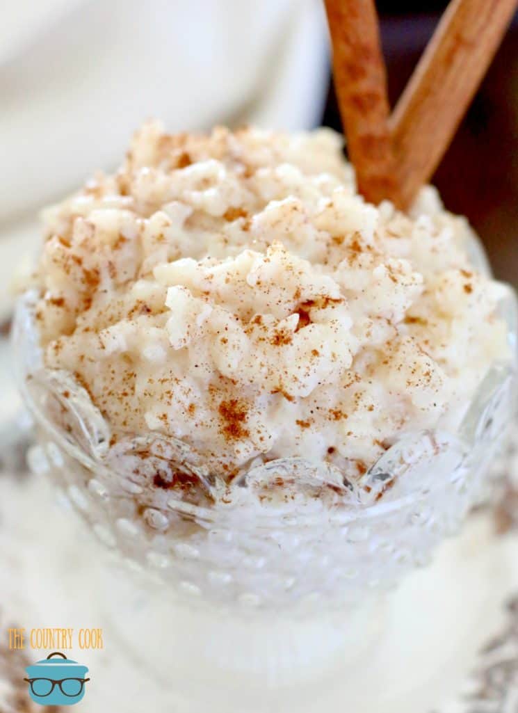 Cinnamon Rice Pudding cooked in milk