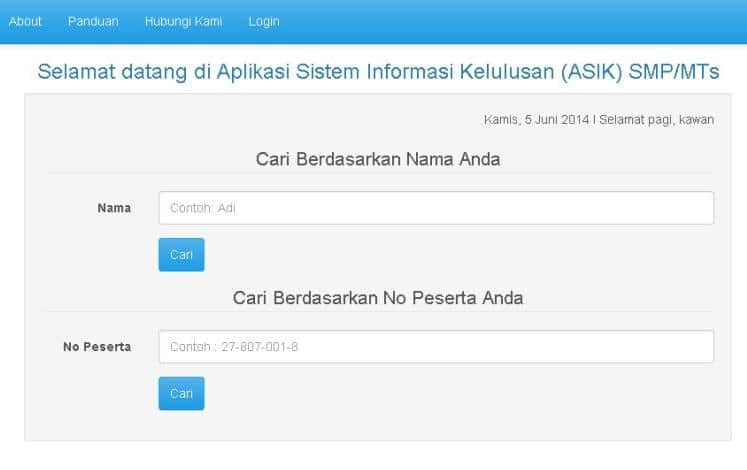 Aplikasi Sistem Informasi Pengumuman Kelulusan Online Adikiss Net