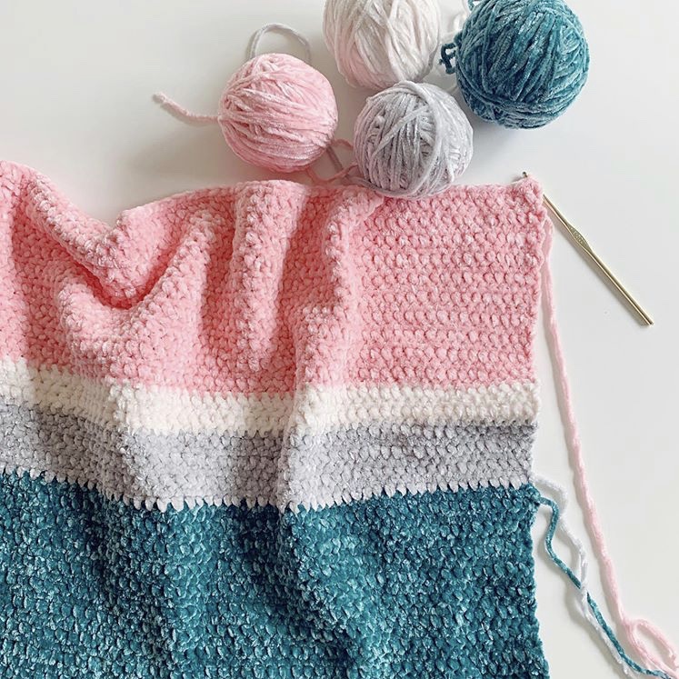 Modern Crochet Velvet Throw
