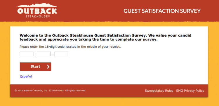 Outback Steakhouse Guest Satisfaction Survey