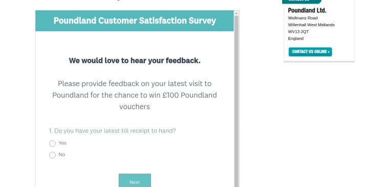 Customer Survey Poundland