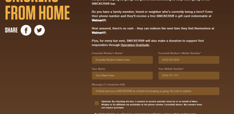 Participate in the Send a Snickers