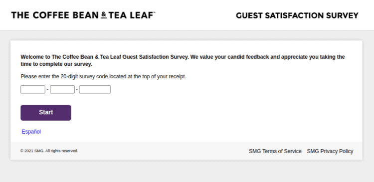 The Coffee Bean Tea Leaf Guest Survey
