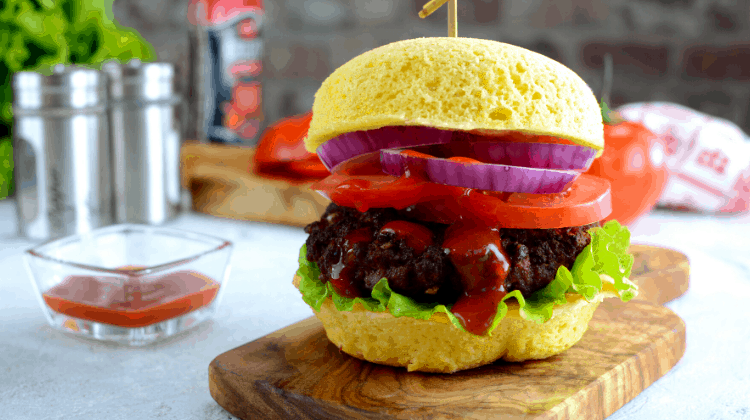 Keto two minute burger bun post image