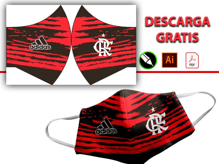 plantillas para tapabocas de FLAMENGO