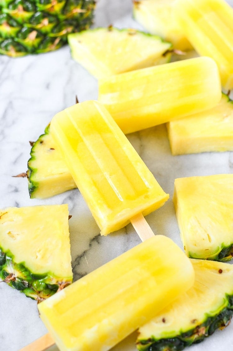 Pineapple lemonade popsicles