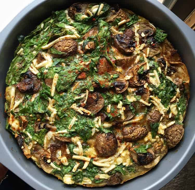 spinach & mushroom quiche