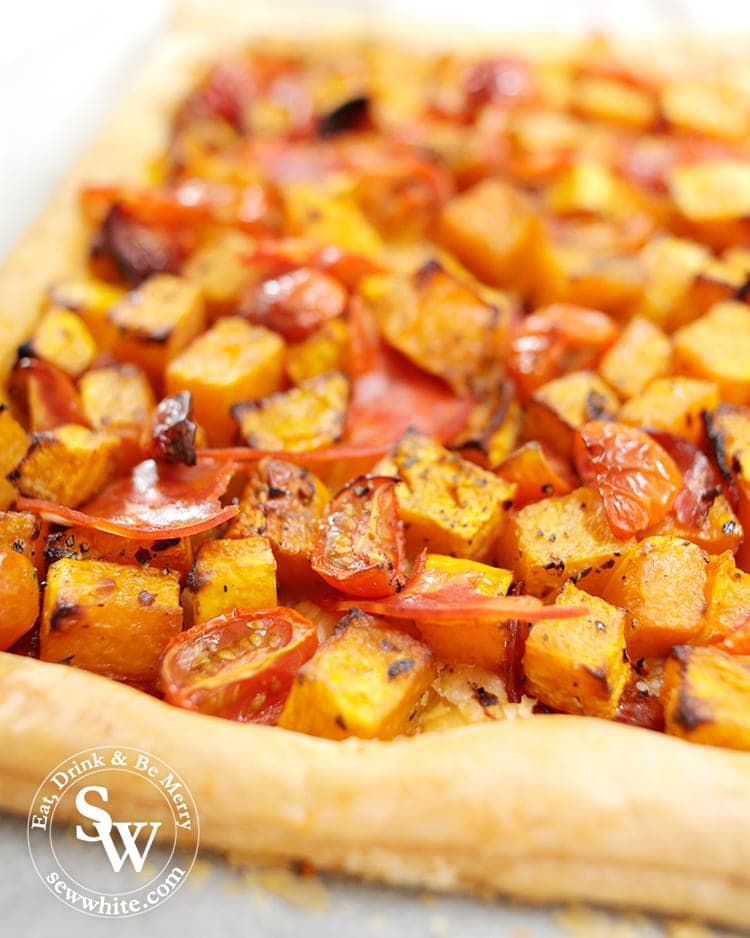The Butternut Squash Chorizo And Tomato Tart is a super way to indulge in autumn flavours.