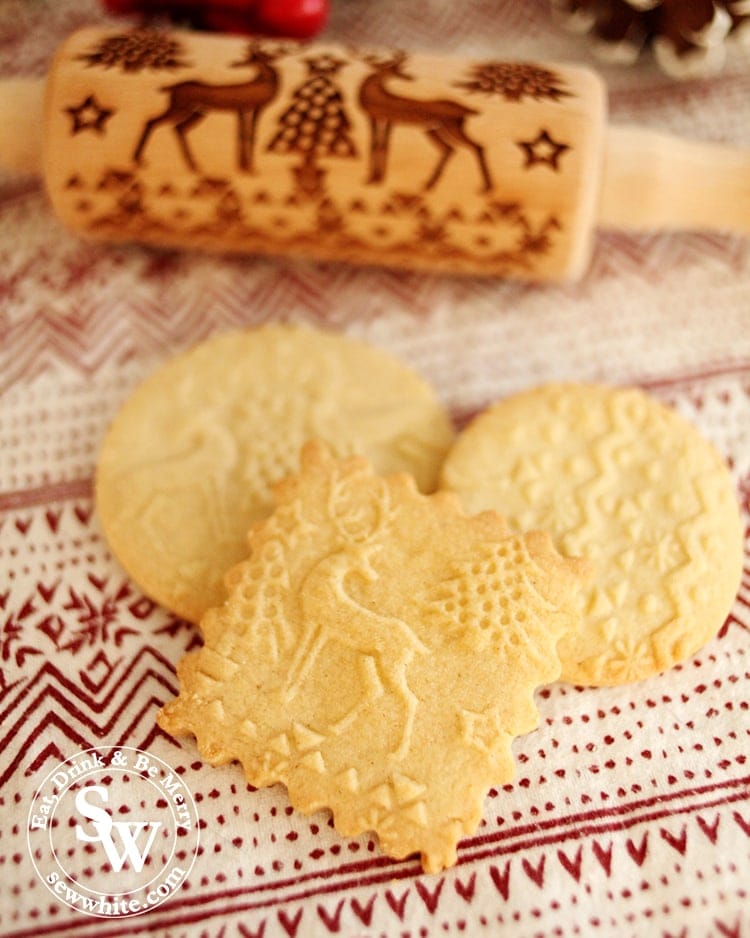 Golden biscuits made with the Embossed Rolling Pin Biscuit Recipe