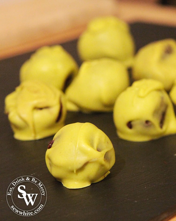 Bright green home made Brussels Sprouts Christmas Truffles
