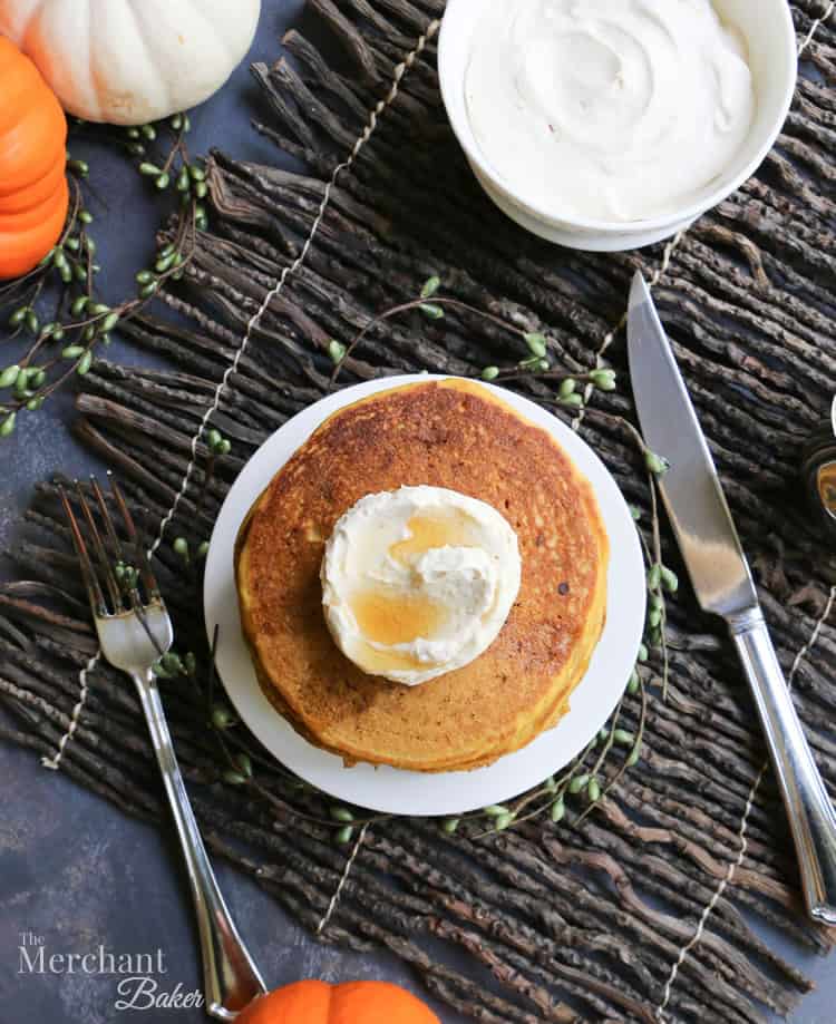 Fluffy Buttermilk Pumpkin Pancakes. Perfectly fluffy, tender pancakes full of pumpkin and pumpkin spices. Make a big batch and freeze for quick breakfasts!