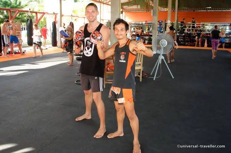 Me together with one of the trainer at Tiger Muay Thai.