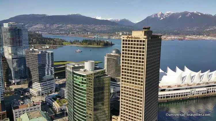 View on Vancouver British Colombia from the Lookout, one of the Vancouver points of interest.