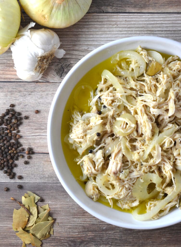 Pollo En Escabeche (Puerto Rican Pickled Chicken) | Delish D'Lites