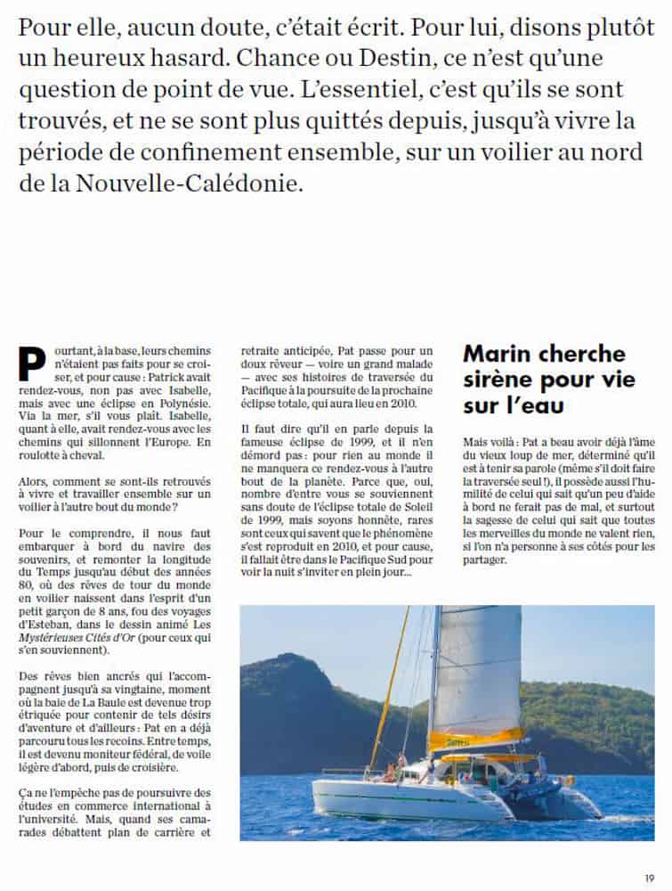 Article deux vies et des voiles