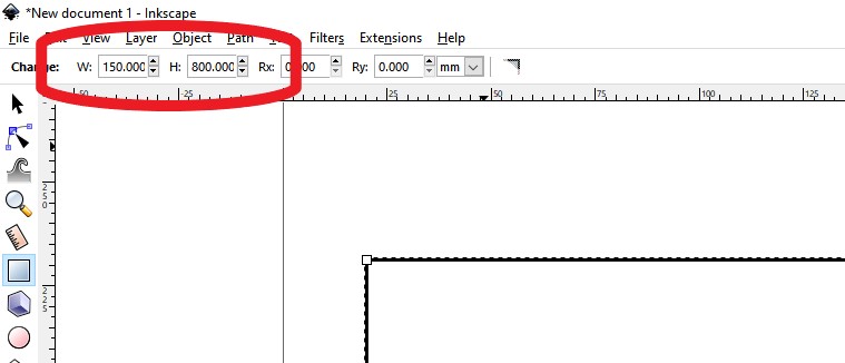 inkscape's dimension boxes