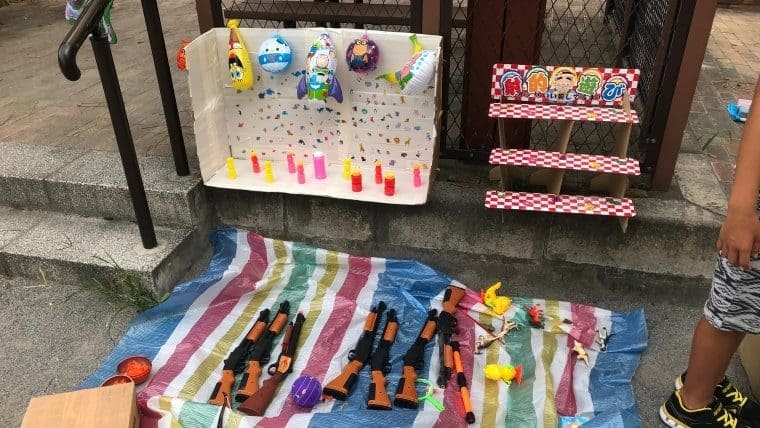 お手製の射的ゲーム