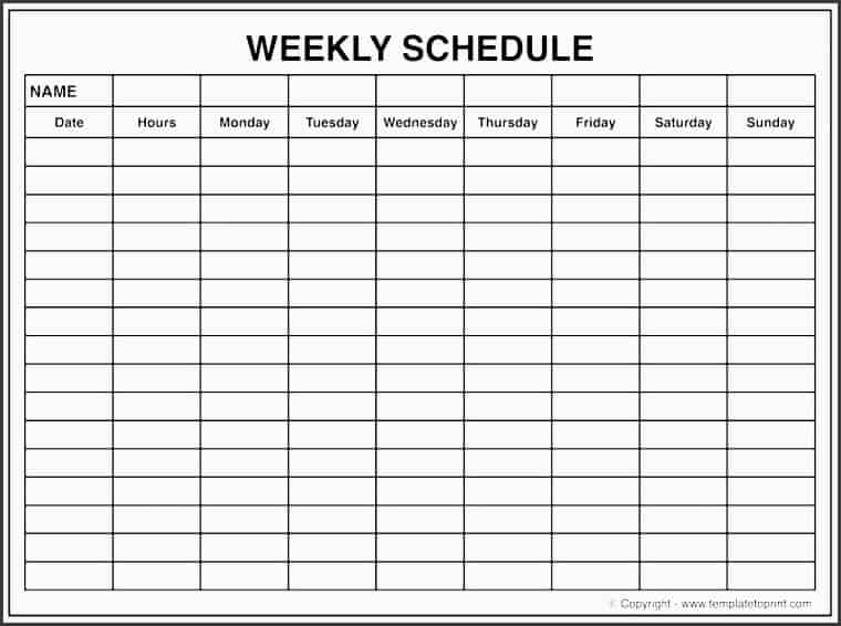 A schedule for weekly jobs
