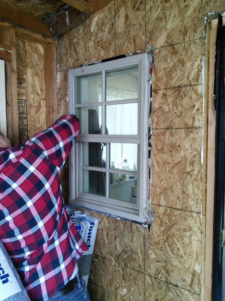 James helping take out the bathroom window, he insisted he could 'do it better than me'... so I let him!
