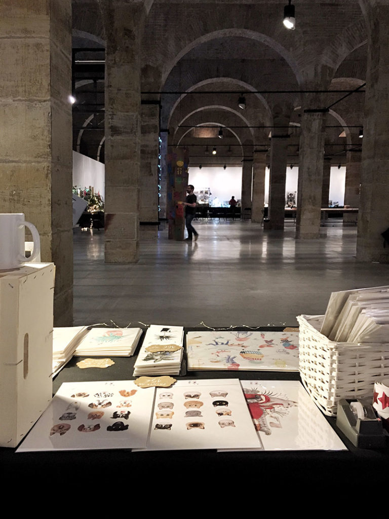 Mazoka 2017, Centro cultural Montehermoso, depósito de aguas, mercado de ilustración, stand de ilustración, Mar Villar, feria de ilustración