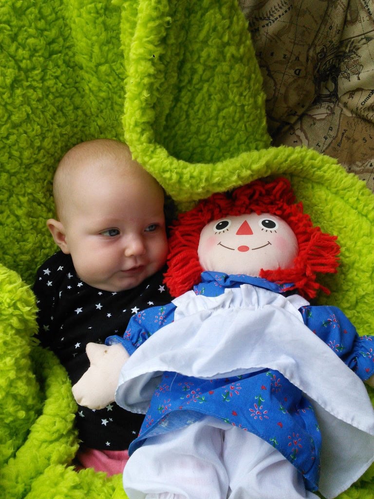 Hazel loves her creepy Raggedy Ann doll