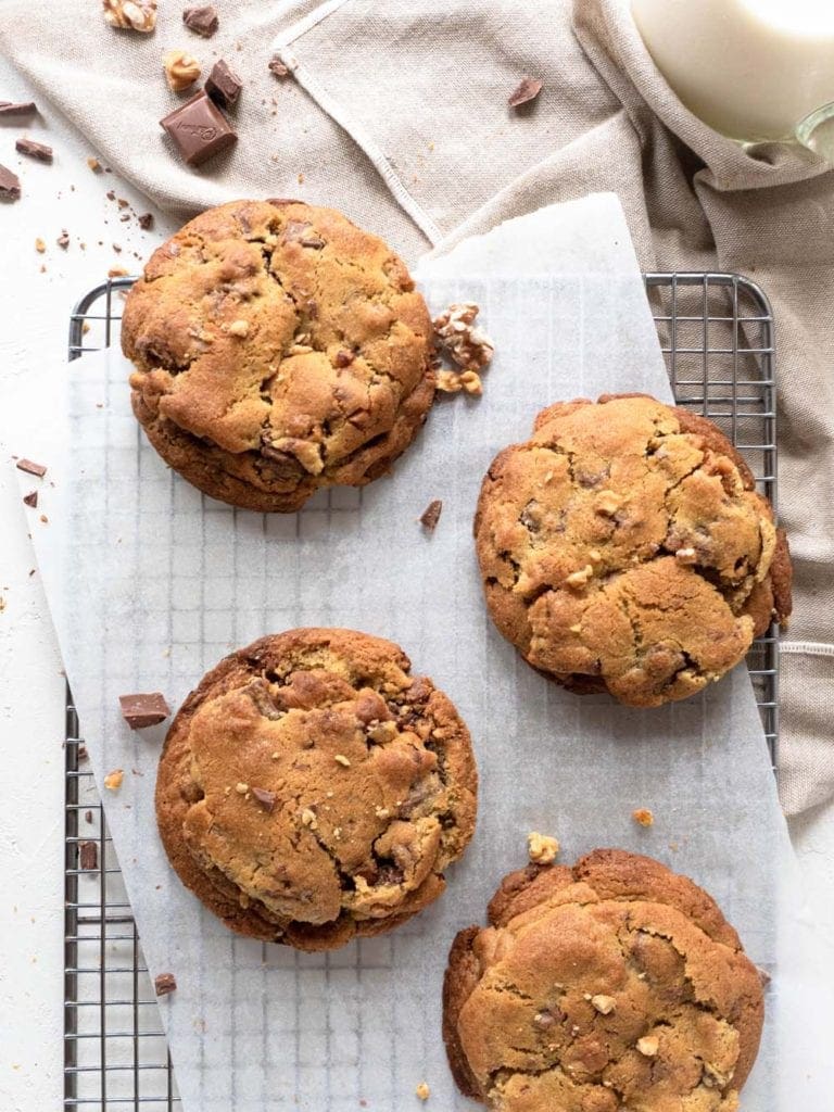 Levain Bakery milk chocolate and walnut cookies