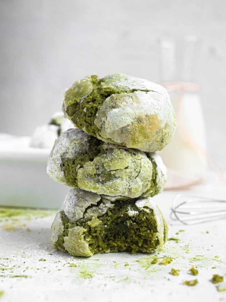 Matcha Green Tea Crinkle Cookies