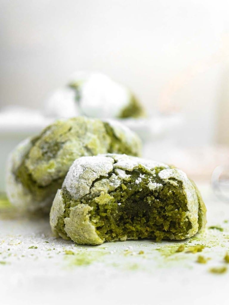 Matcha Green Tea Crinkle Cookies