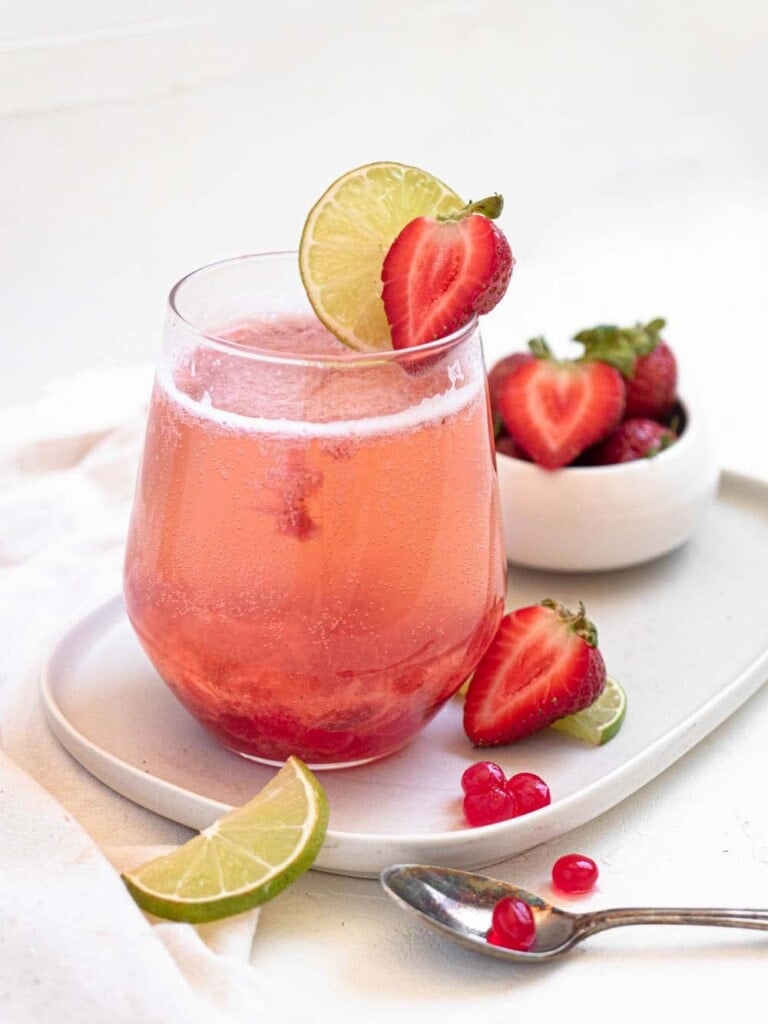 Strawberry and Lime Sparkling Boba